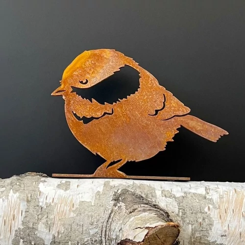 Kék Cinege rozsdás madár szobor