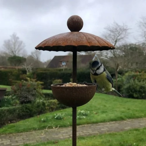 Rusztikus madáretető kehely tetővel (120x80)