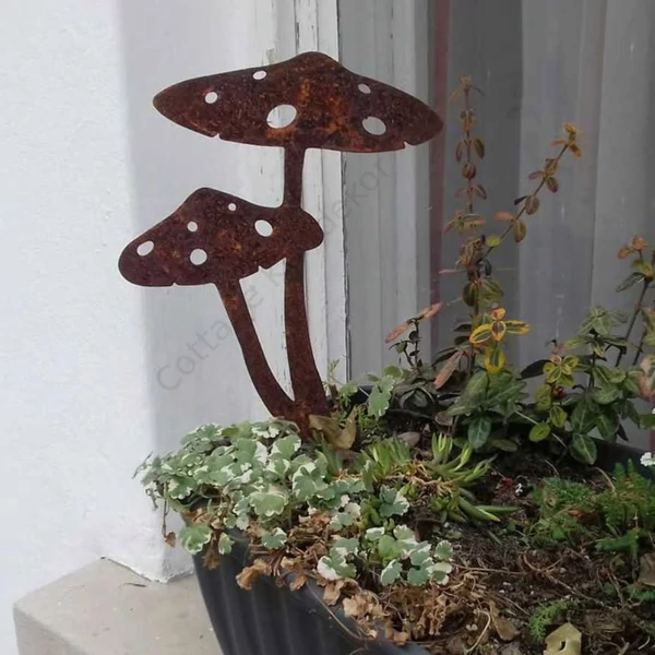 Pöfeteg gomba - rozsdás acél dekoráció 